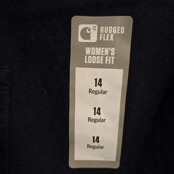 Women's Carhartt Rugged Flex Loose Fit Canvas Work Pants Navy Size 14 NEW 36x31 - Picture 7 of 7